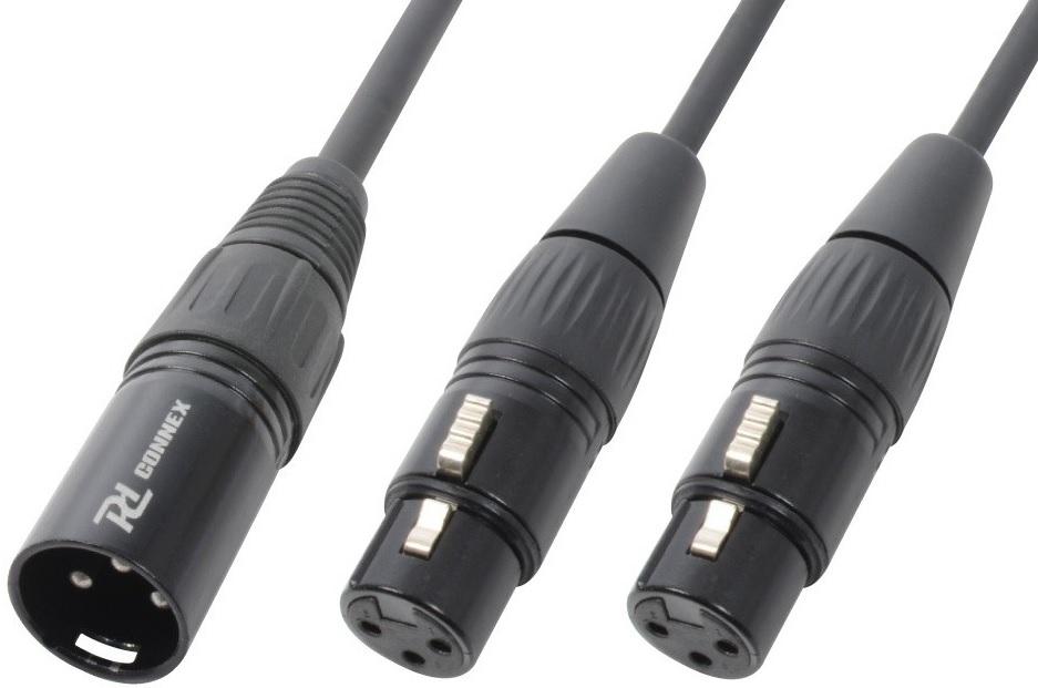 Cabo Canon Macho - 2x Canon Fêmea Balanceado (50cm) - Power Dynamics CONNEX