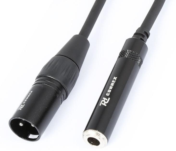 Cabo Adaptador Canon Macho - Jack 6,35mm Femea (15cm) - POWER DYNAMICS CONNEX