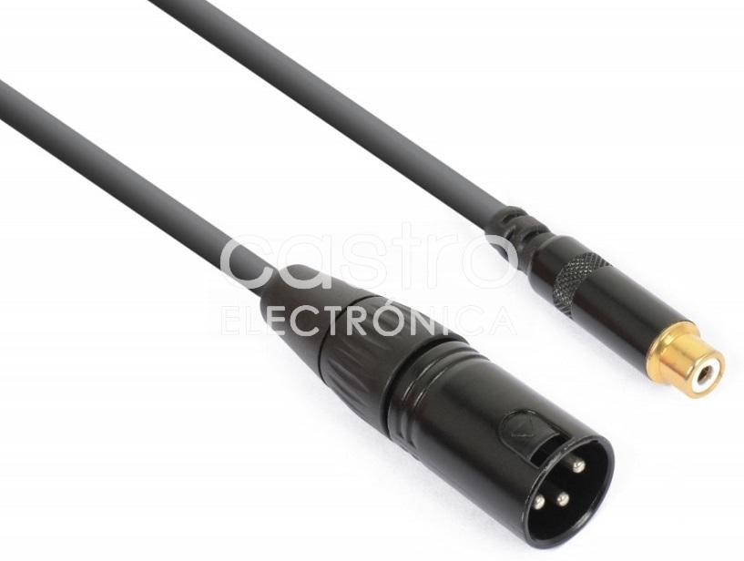 Cabo Adaptador Canon Macho - RCA Femea (15cm) - POWER DYNAMICS CONNEX