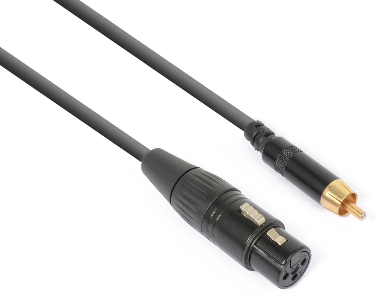Cabo Adaptador Canon Femea - RCA Macho (15cm) - POWER DYNAMICS CONNEX