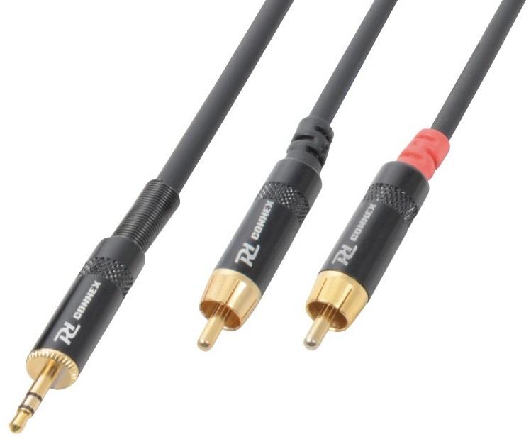 Cabo Jack 3,5mm Macho Stereo + 2 RCA Macho (1,5 mts) - POWER DYNAMICS CONNEX