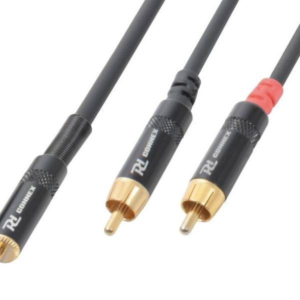 Cabo Jack 3,5mm Macho Stereo + 2 RCA Macho (3 mts) - POWER DYNAMICS CONNEX