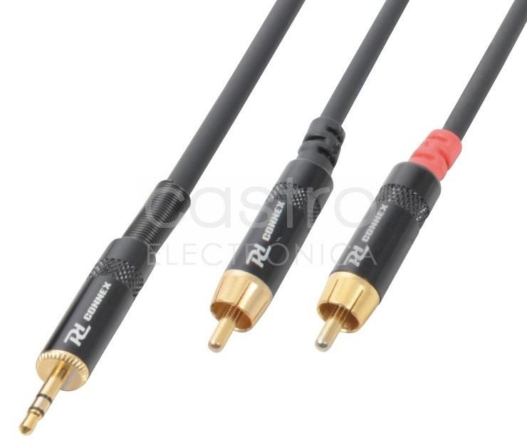 Cabo Jack 3,5mm Macho Stereo + 2 RCA Macho (6 mts) - POWER DYNAMICS CONNEX