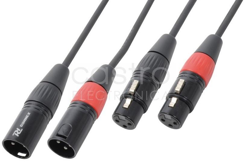 Cabo 2x Canon Macho - 2x Canon Fêmea Balanceado (3 mts) - Power Dynamics CONNEX