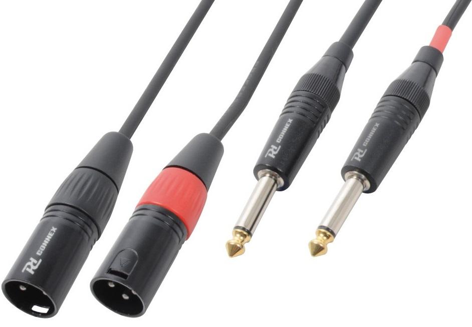 Cabo 2x Jack 6,3mm Macho Mono - Canon Macho (1,5 mts) - POWER DYNAMICS CONNEX