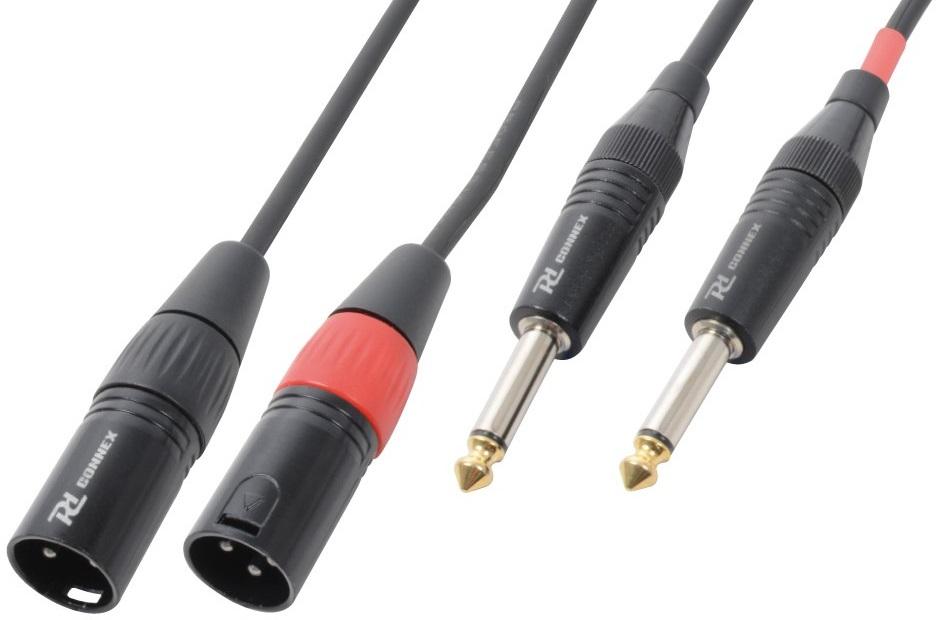 Cabo 2x Jack 6,3mm Macho Mono - 2x Canon Macho (6 mts) - POWER DYNAMICS CONNEX