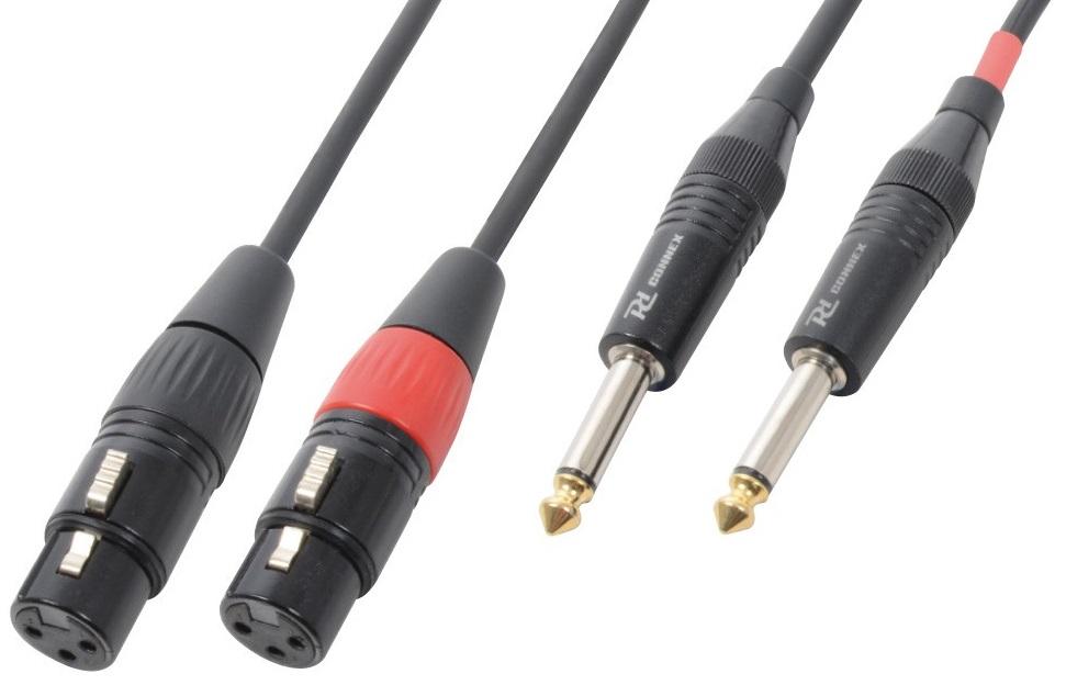 Cabo 2x Jack 6,3mm Macho Mono - Canon Femea (1,5 mts) - POWER DYNAMICS CONNEX