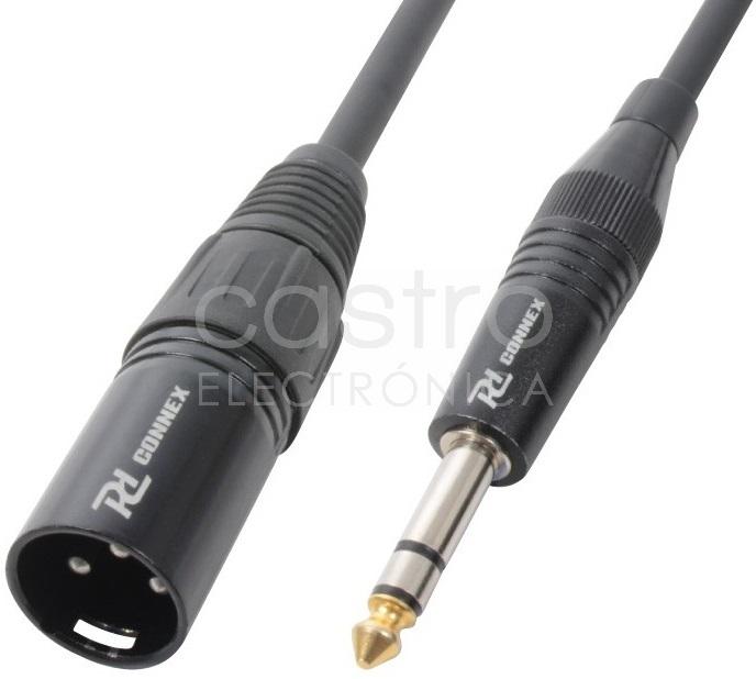 Cabo Jack 6,3mm Macho Stereo - Canon Macho Balanceado (3 mts) - POWER DYNAMICS CONNEX
