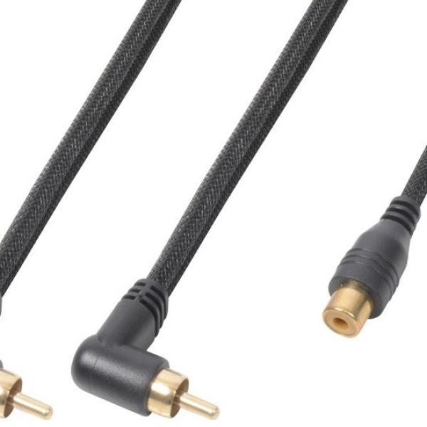 Cabo Adaptador 2 RCA Macho 90º - 1 RCA Femea (30cm) - Power Dynamics CONNEX