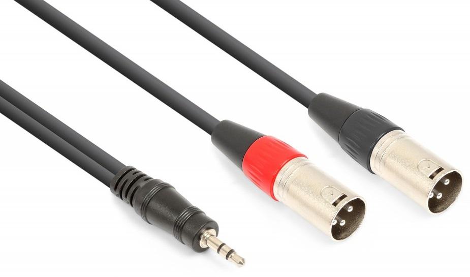 Cabo 2x Canon Macho - Jack 3,5mm Macho Stéreo (1,5 mts) - VONYX