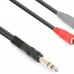 Cabo Jack 6,3mm Macho Stereo - 2 RCA Macho (3 mts) - VONYX
