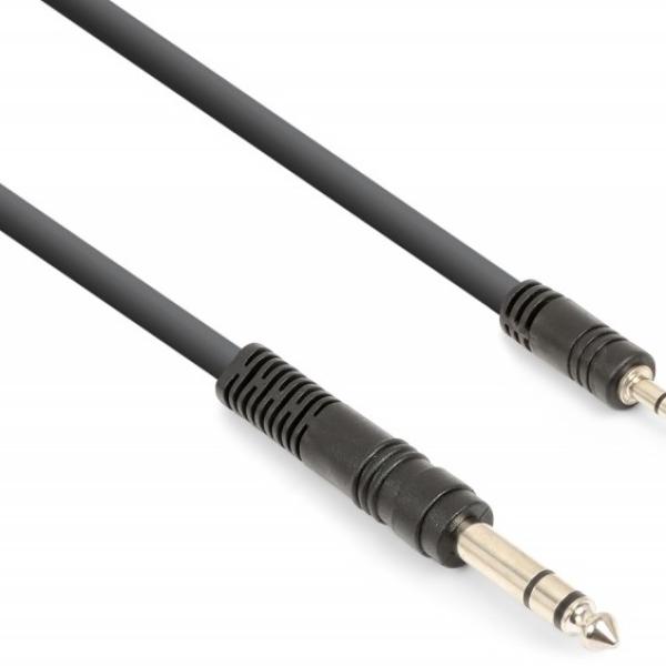 Cabo Jack 3,5mm Macho Stéreo - Jack 6,35mm Macho Stéreo (3 mts) - VONYX