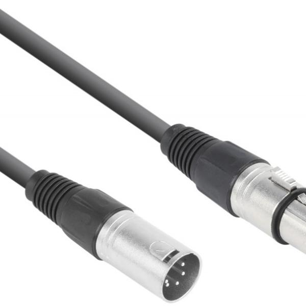 Cabo DMX Canon Macho 5 Pinos - Canon Fêmea 5 Pinos (3 mts) - Power Dynamics CONNEX