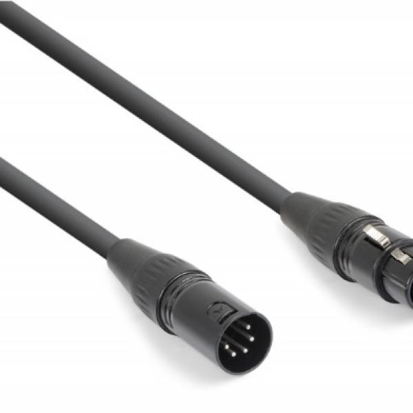 Cabo Conversor DMX Canon Femea 3 Pinos - DMX Canon Macho 5 Pinos - POWER DYNAMICS CONNEX
