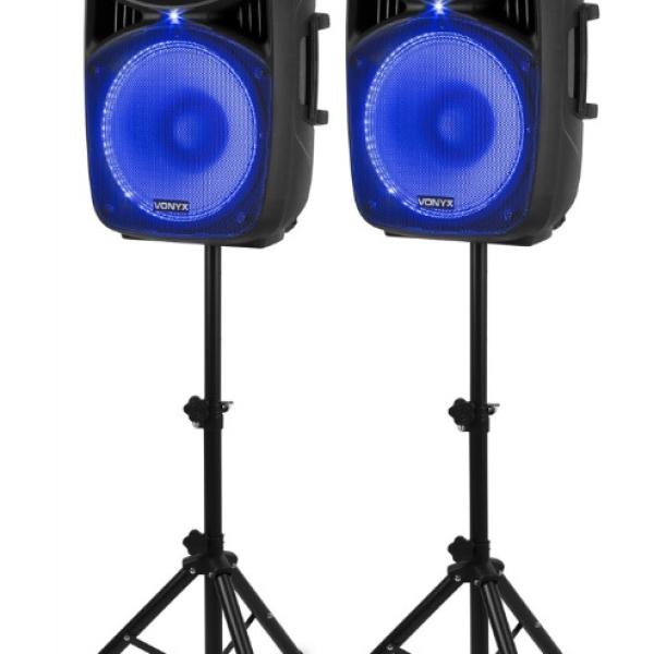 Pack 2x Colunas Amplificadas (com Suportes) 12 800W (VPS122A) - VONYX