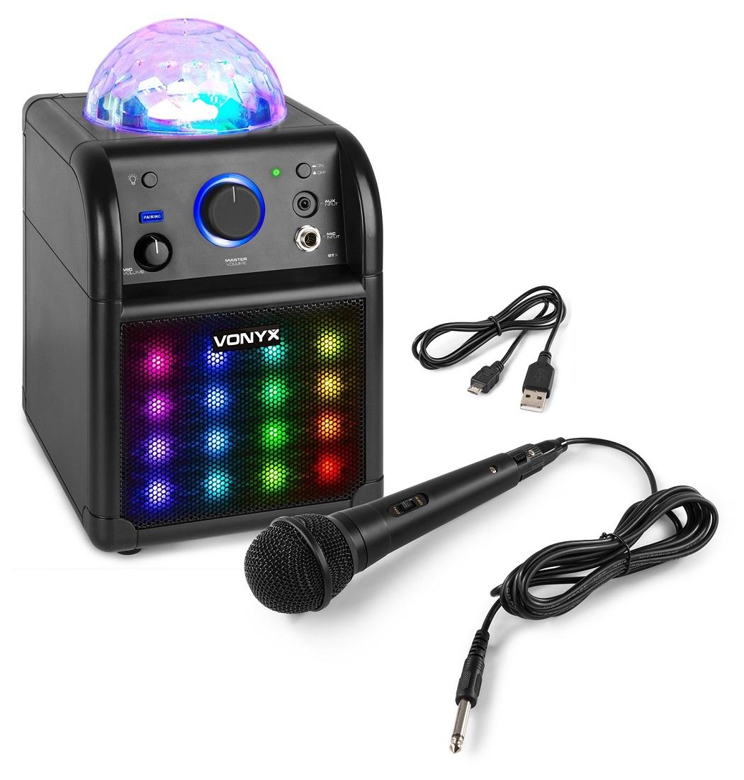 Coluna Karaoke Bluetooth 50W c/ Efeitos de LED´s (Preto) - FENTON SBS50B - PLUS