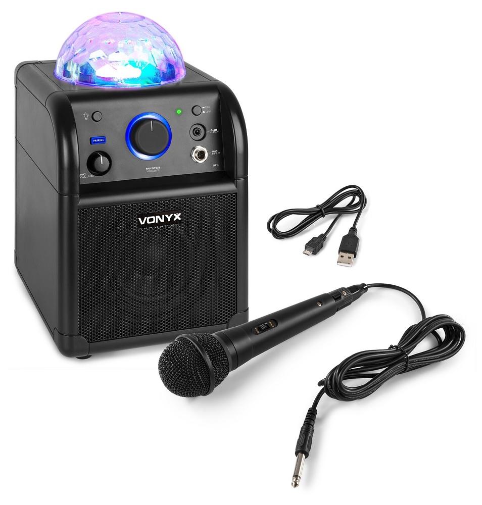Coluna Portátil 50W Bluetooth c/ Microfone c/ Efeitos de LED RGB (Preto) SBS50B - VONYX