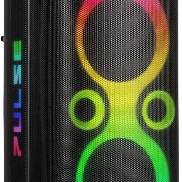 Coluna Amplificada LED 2x 6,5 260W BLUETOOTH/USB/SD/FM + Microfone/Comando (PULSE130) - FENTON