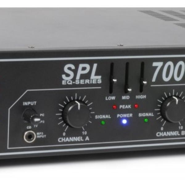 Amplificador PA 2x 350W 19 c/ Equalizador (SPL700EQ) LEDs Azuis - SPL
