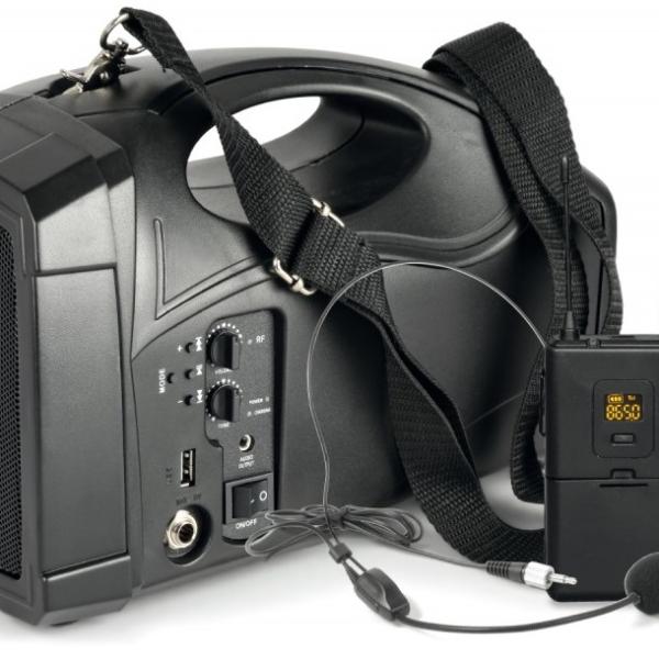Coluna Amplificada Portátil 6,5 30W RMS MP3/USB/BLUETOOTH c/ Microfone s/ Fios UHF (ST - 012) - VONYX