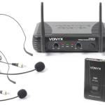 Central Microfone VHF s/ Fios c/ 2 Microfones Cabeça (STWM712H) - VONYX