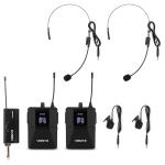Pack 2x Microfones Bodypack + 1x Receptor Plug and Play s/ Fios UHF (WM552B) - VONYX