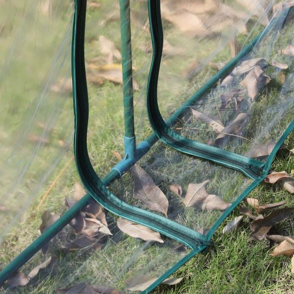 Estufa para Jardim Estufa Pequena para Cultivo de Plantas com 3 Janelas 350x100x80 cm Transparente e Verde