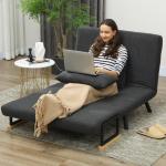 Sofá Cama Sofá Convertível em Cama de 2 Lugares Dobrável com Encosto Ajustável em 5 Níveis e 2 Almofadas 102x73x81 cm Cinza