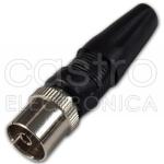 Ficha TV Fêmea c/ Protecção (Preto)