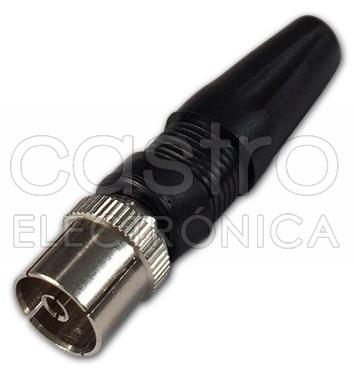 Ficha TV Fêmea c/ Protecção (Preto)