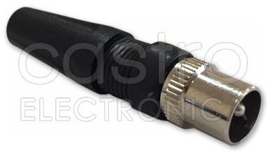 Ficha TV Macho c/ Protecção (Preto)