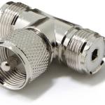 Ficha Adaptadora Tripla PL UHF Macho - 2x PL UHF Fêmeas