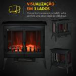 Lareira Elétrica 1000W/2000W com Luzes LED Chamas Realistas e Proteção Contra Superaquecimento para 15 - 20 ㎡ 60x37x60,5 cm Preto