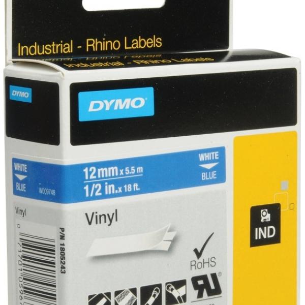Fita Branco Sobre Azul (5,5 mts/1,2cm) - DYMO