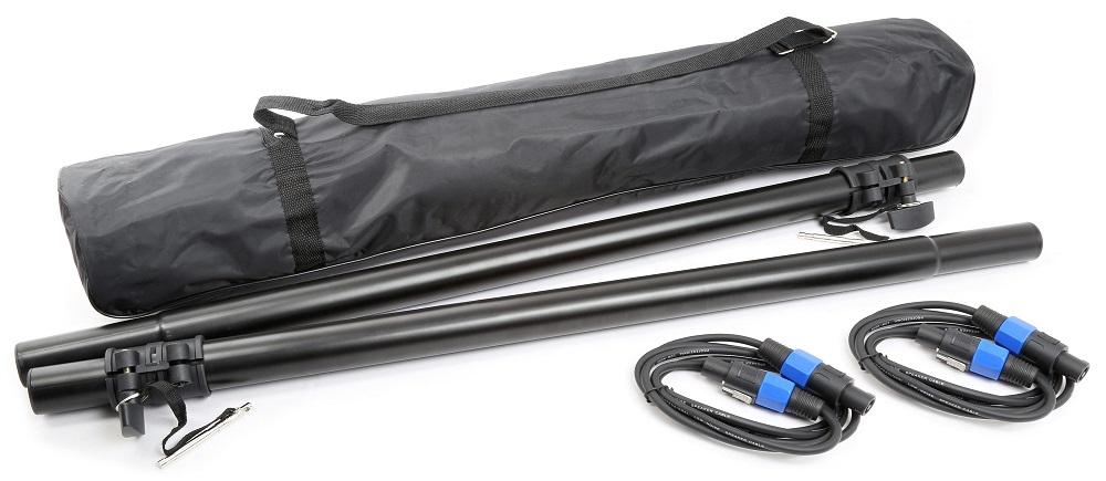 Pack 2x Tubos 90...150cm (Subwoofer/Satelite) + Cabos 2 mts - VONYX