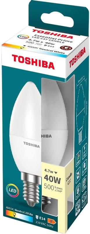 Lâmpada LED Essential Prime C37 E14 4,7W 4000K 500Lm - TOSHIBA