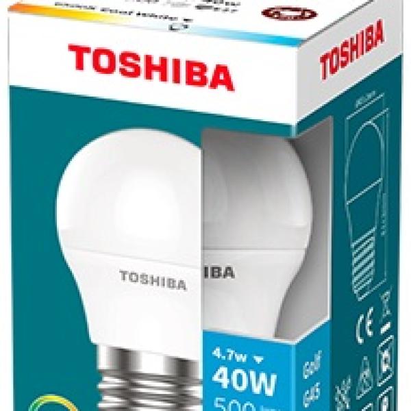 Lâmpada LED Essential Prime G45 E27 4,7W 6500K 500Lm - TOSHIBA