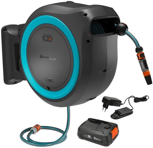 Enrolador de Mangueira Automático PowerRoll XXL c/ Bateria (40 mts) - GARDENA