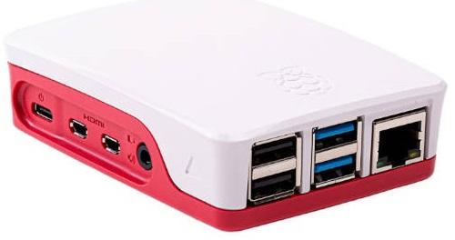 Caixa p/ Raspberry Pi 4 Oficial (Branco/Vermelho) - RASPBERRY