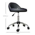 Banco com Rodas Banco Giratório com Altura Ajustável Cosmética Dentista Cabeleireiro Ø50x63 - 83 cm Preto