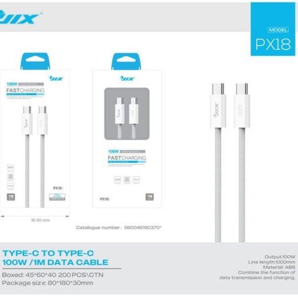 Cabo de Dados Type-C para Type-C 1M – PD 100W