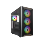 Caixa ATX XR RGB Vidro Temperado /Madeira (Preto) - MONTECH