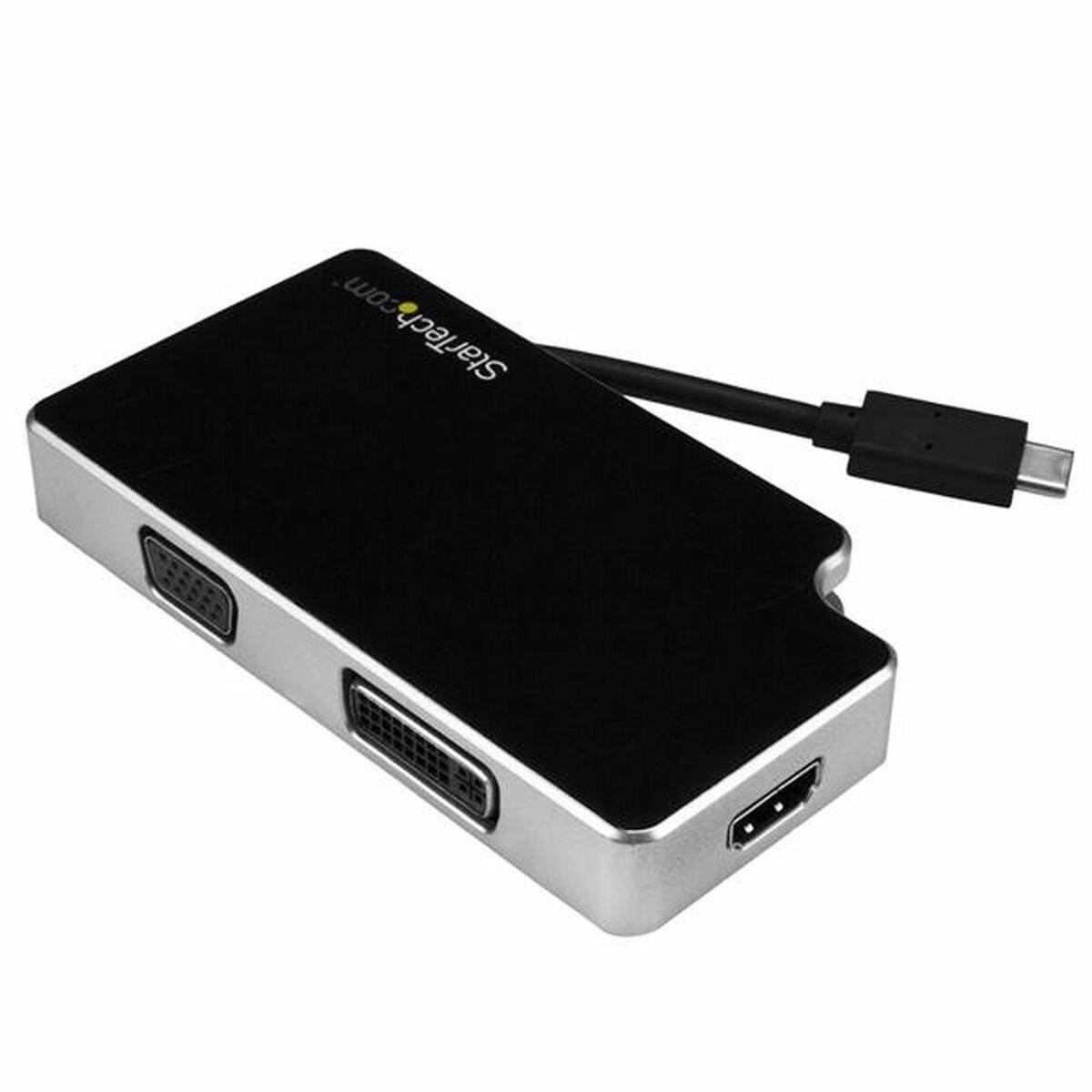 Adaptador USB C para VGA/HDMI/DVI Startech CDPVGDVHDB           Prata