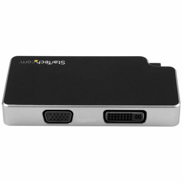 Adaptador USB C para VGA/HDMI/DVI Startech CDPVGDVHDB           Prata