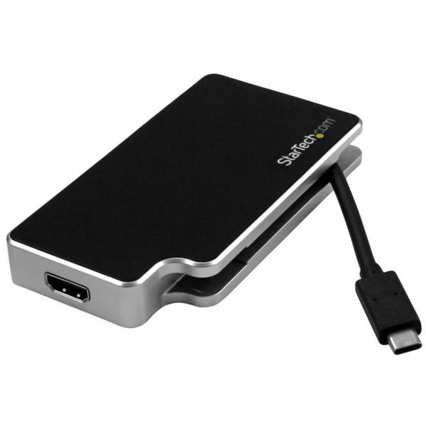 Adaptador USB C para VGA/HDMI/DVI Startech CDPVGDVHDB           Prata