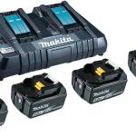 Kit Carregador Duplo c/ 4 Baterias 18V 5Ah (BL1850B) - MAKITA