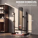 Banco de Pesos Multifuncional Dobrável com Suporte para Barras Ajustável e Estação de Dips 98 - 122x140x73 cm Preto