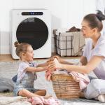 Máquina de Secar 3 KG 1000W Função Antirrugas Função Esterilizar Temporizador Ecrã LED Tátil Tambor Aço Inoxidável 49x43x61 cm Branco