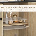 Aparador Estreito de Sala com 2 Portas, 2 Gavetas e Prateleira Ajustável 90x30x75,5 cm Natural e Preto