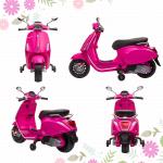Moto Elétrica para Crianças com Licença Vespa 6V com USB MP3 Luz LED Rádio FM Velocidade 3 km/h 107x47x73 cm Rosa